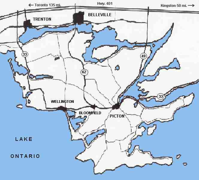 Map of Prince Edward County